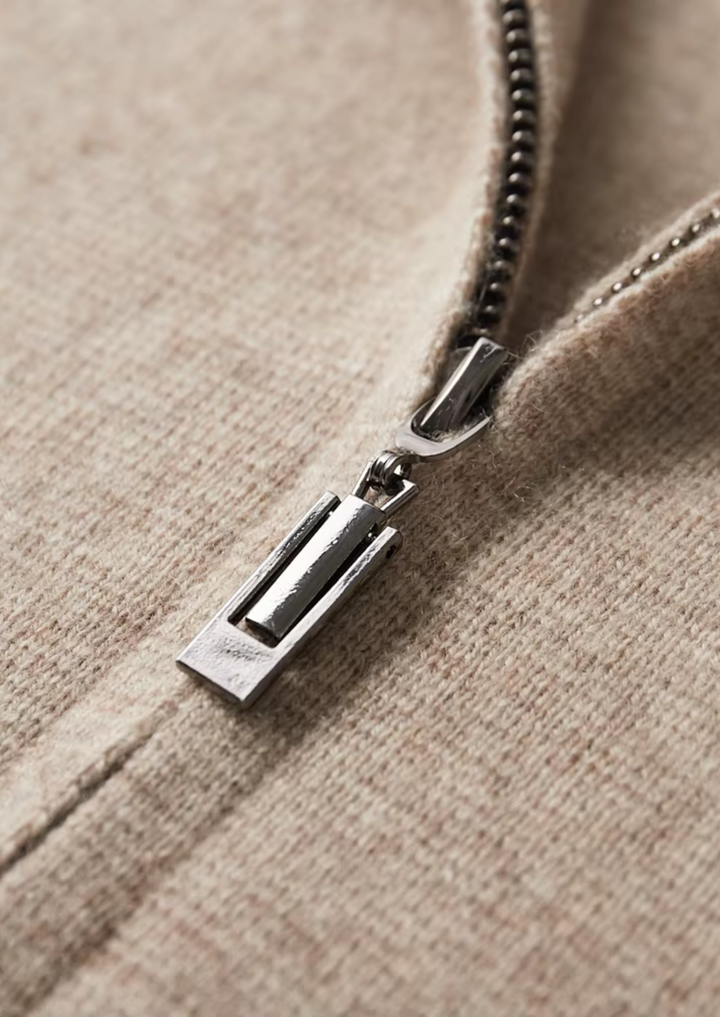 Extra finom merinó gyapjú cipzáras galléros kardigán