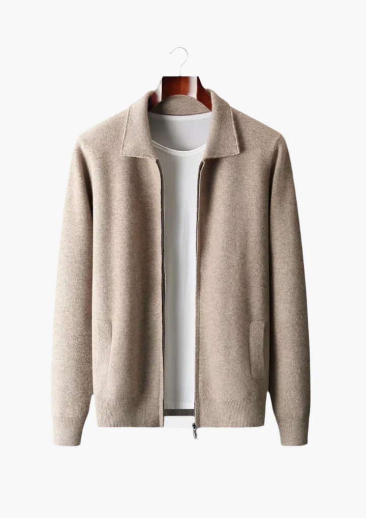 Extra finom merinó gyapjú cipzáras galléros kardigán