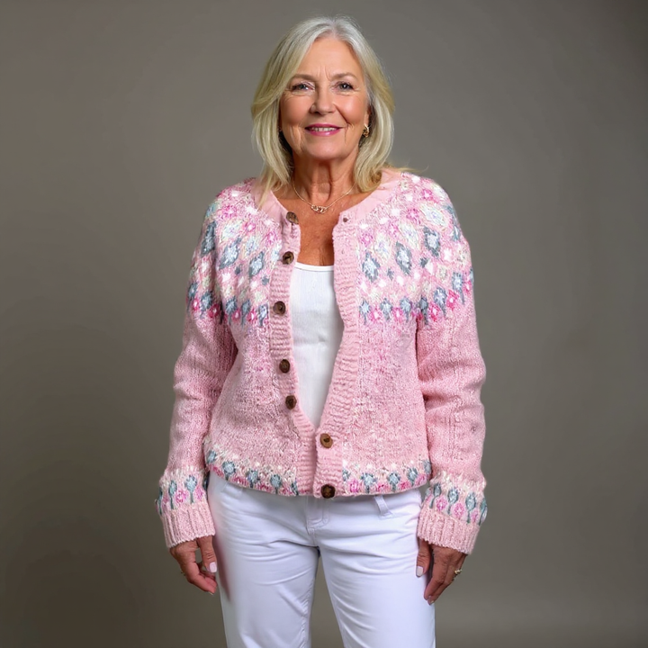Lioré Label – Cozy Pink Wool Cardigan